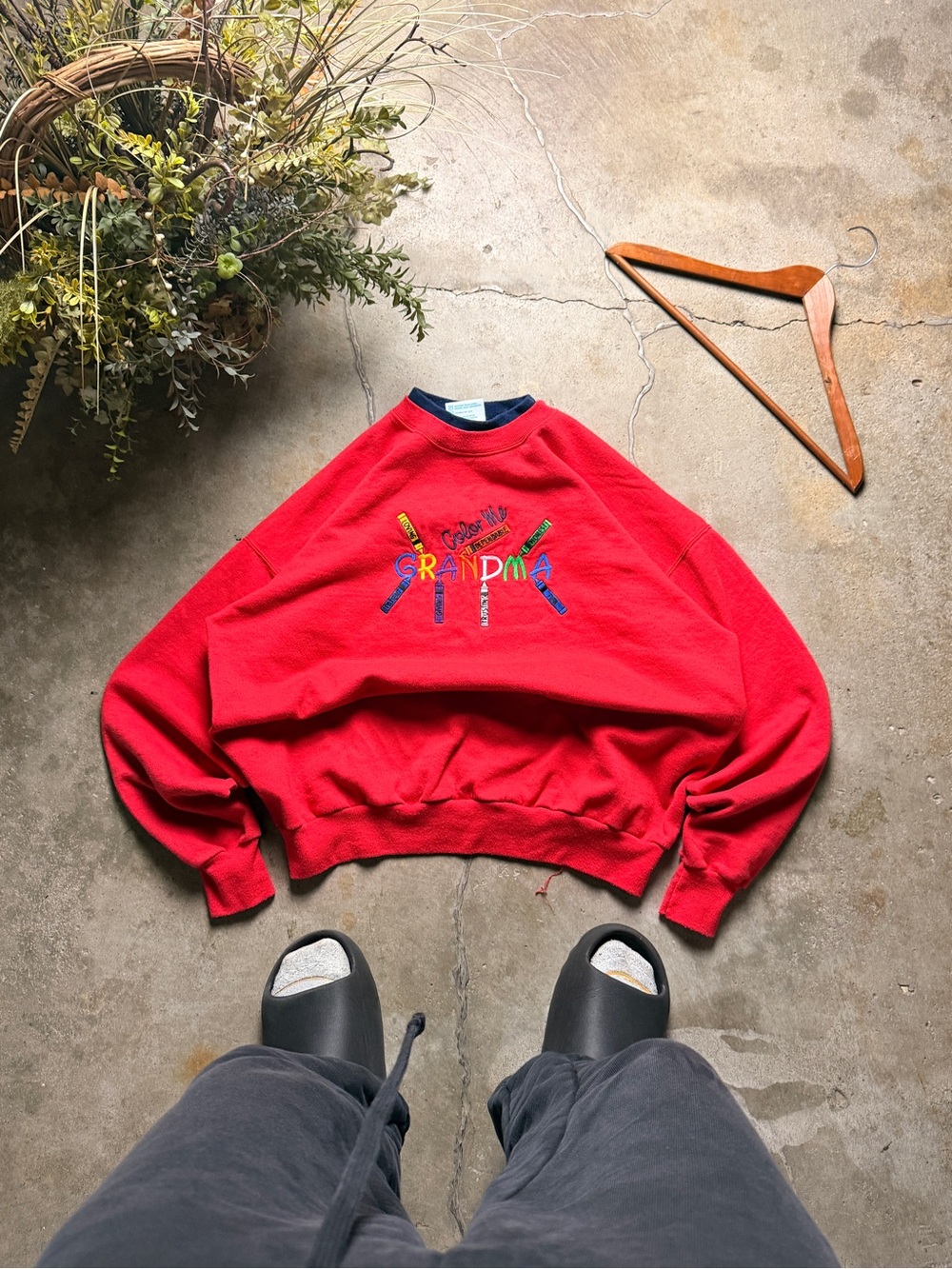Reverse Red Embroidered 'GRANDMA' Crewneck Sweater
